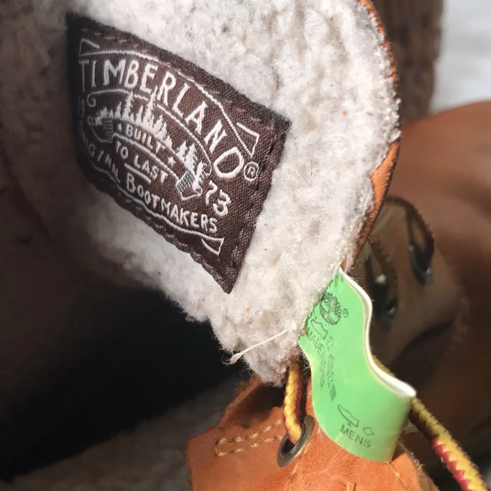 Timberland Mens Classic 6” Fur Lined Waterproof Wheat Nubuck/Fleece 6065R Boots